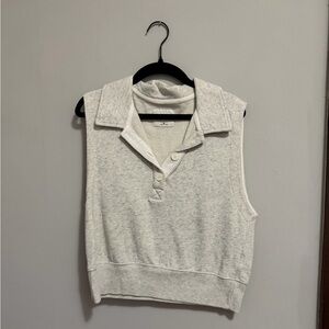 Abercrombie & Fitch Light Heather Gray Sleeveless Polo Tank